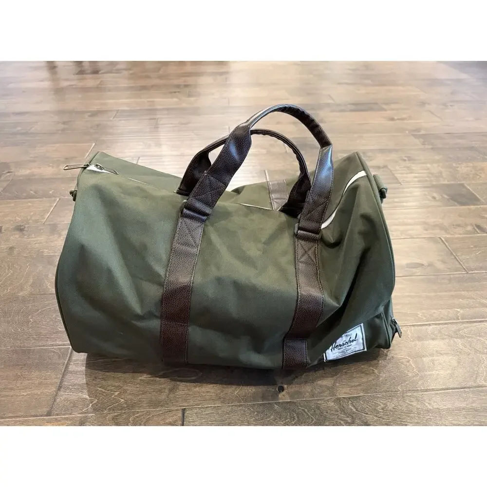 Herschel Supply Co. Ravine Duffel Bag Green Faux Leather Handle